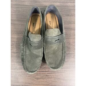 Paul Costelloe Martin Men’s Suede Loafers size 42/8. Olive green driving shoes